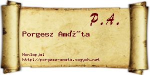 Porgesz Amáta névjegykártya